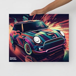 Mini Cooper Thin Canvas Home Decor Artwork Prints Mini Classic Car Wall Art Painting