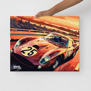250 GTO Canvas Art Racing Car Thin Painting Print Wall ArtWork Home Decor Racing