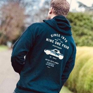 Vintage 914 Zipped Hoodie: Classic German Car Sweatshirt