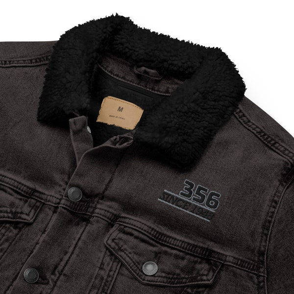 356 Denim Sherpa Jacket 356 Unique Gift C Coupé Speedster Vintage Classic German Car Clothing Gift for Him Mens Her Womens Dad Mum