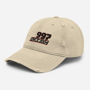 997 Distressed Dad Hat: geborduurde vintage baseballpet