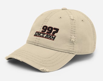 997 Distressed Dad Hat: Embroidered Vintage Baseball Cap