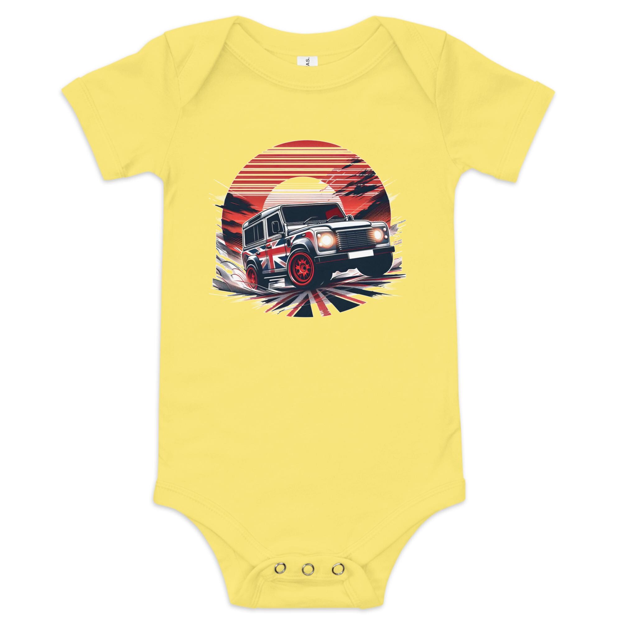 Body Bébé 100% Coton Bio - Manches Courtes, Design 'Future Landy Landy Landrover Driver' - Tailles 0-24 Mois - Idéal été