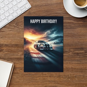 Tarjeta de cumpleaños E46, regalo clásico vintage para él, tarjeta para hombre y mujer, tarjeta de regalo para papá e hijo