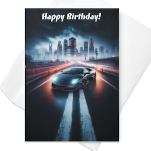 Supersportwagen Geburtstagskarte Liebhaber Karte Teenager Herren Damen Auto Geschenk Bday Card