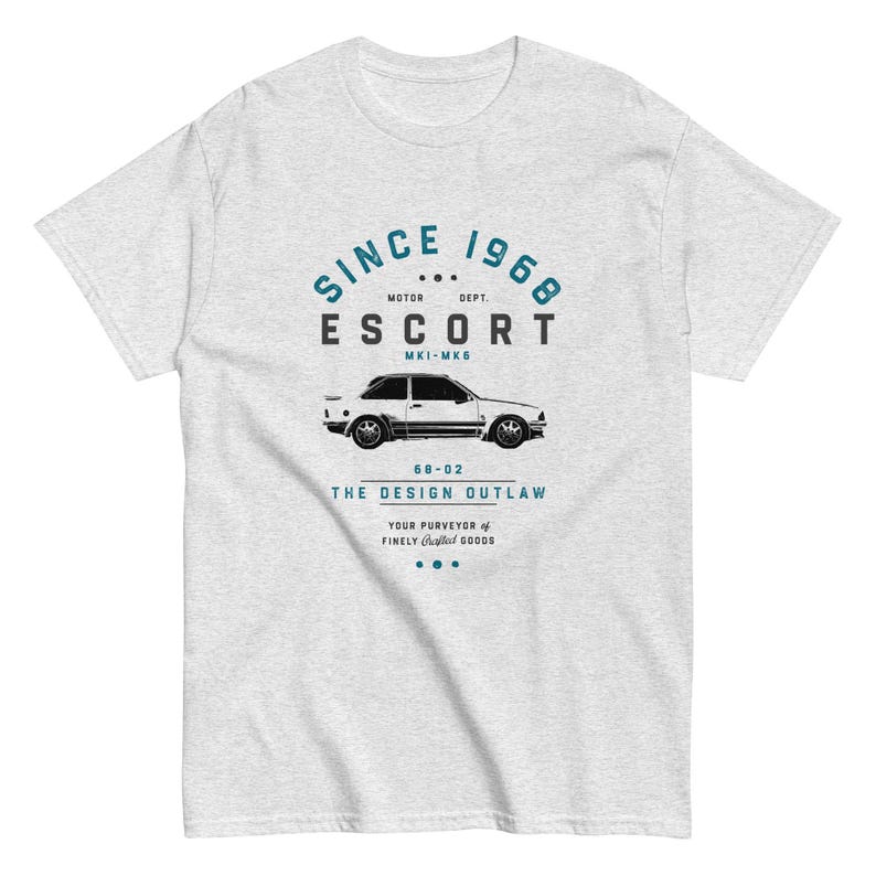 Escort RS Tshirt Fast 80s British Car Dad Gift Mens Womens Gift for