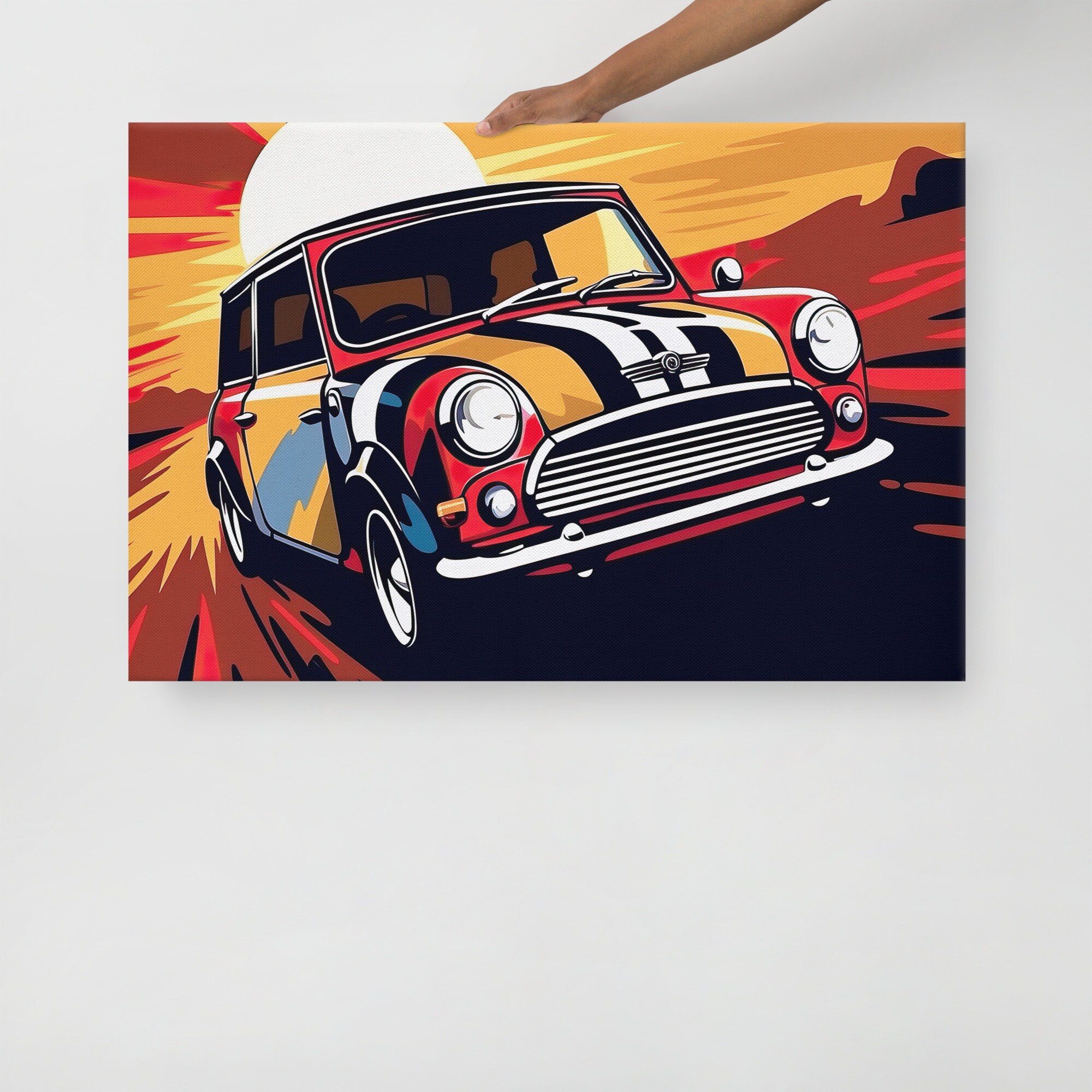 ミニクーパー　（British Car）キャンバスアートプリント　定価約3万円 Mini Cooper Canvas Print: Iconic British Car Wall Art - Etsy