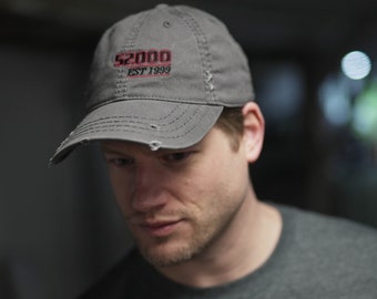 S2000 Basebsall Cap: JDM Distressed Dad Hat - Embroidered Cotton