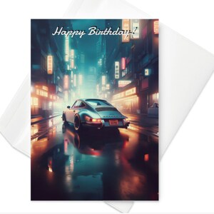NINE ELEVEN Carte d'anniversaire pour lui Carte d'anniversaire homme femme Voiture de sport allemande classique