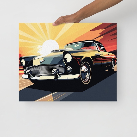 1955 Ford Thunderbird Canvas Print: Classic American Car Wall Art