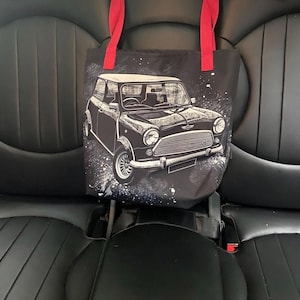 Classic Mini Cooper Tote Bag Mini Cooper Car Grocery Bag Birthday Mini Car Gifts Shoulder Bag Rover Mini Austin Mini