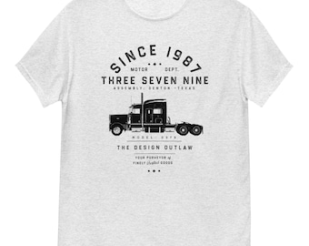 THREE SEVEN NINE T-Shirt Peterbilt Classic American Truck Unique T-Shirt Men Trucker Car Clothing Gift for Him Vintage Tee