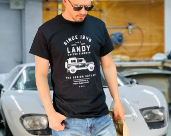 Landy T-Shirt: Vintage Defender, Classic British Car Tee