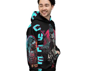 Cyberpunk 2077 Samurai herenjack met capuchon, zwart, fan merch, gaming, zwart, S