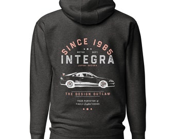 Integra Type R Hoodie: Vintage JDM Japanese Sports Car Apparel