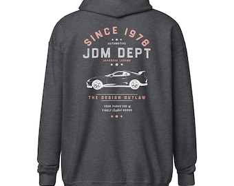 Supra JDM Zip Hoodie: Presente para entusiastas de carros esportivos retrô