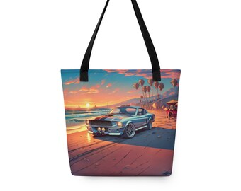 Tote Bag Mustang Shopping Bag classic American Car Hand Bag Grocery Shop Graphic Art Anime Style