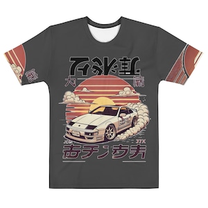300zx Men&#39;s T-Shirt Unique Graphic Art Anime Classic Japanese JDM Car All Over Print Tee Clothing Gift for Him
