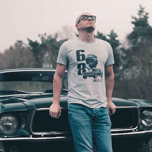 McQueen Bullitt MUSTANG T-Shirt: Vintage Ford Auto T-Shirt