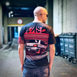 Premium Subie Men's T-Shirt JDM Japanese All Over Print Graphic Art Car Clothing Tee Gift for Him Her Mens Anime Manga Style