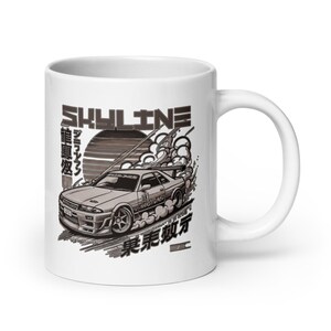 Skyline GTR koffiemok: Japanse grafische kunst, JDM-cadeau