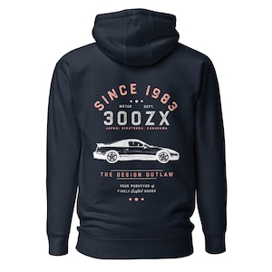Classic 300ZX Hoodie Retro JDM Sports Car Vintage Z-Car Enthusiast Clothing Unique Mens Womens Perfect Gift for Car Lovers