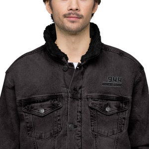NINE FOUR FOUR Denim Sherpa Jacket Unique Clothing classic German Car Gear Gift for Her Him