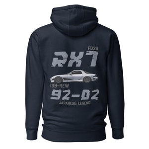 RX7 Hoodie - Japanese Graphic Car Gift for Him Her - Mens Womens JDM Clothing
