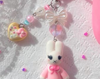 Miffy Handmade Keychain | Polymer Clay Charm | Kawaii Bag Accessory | Gift For Her