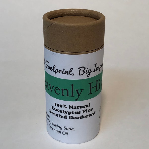 All Natural Deodorant - Eucalyptus Pine Scent - completely Biodegradable