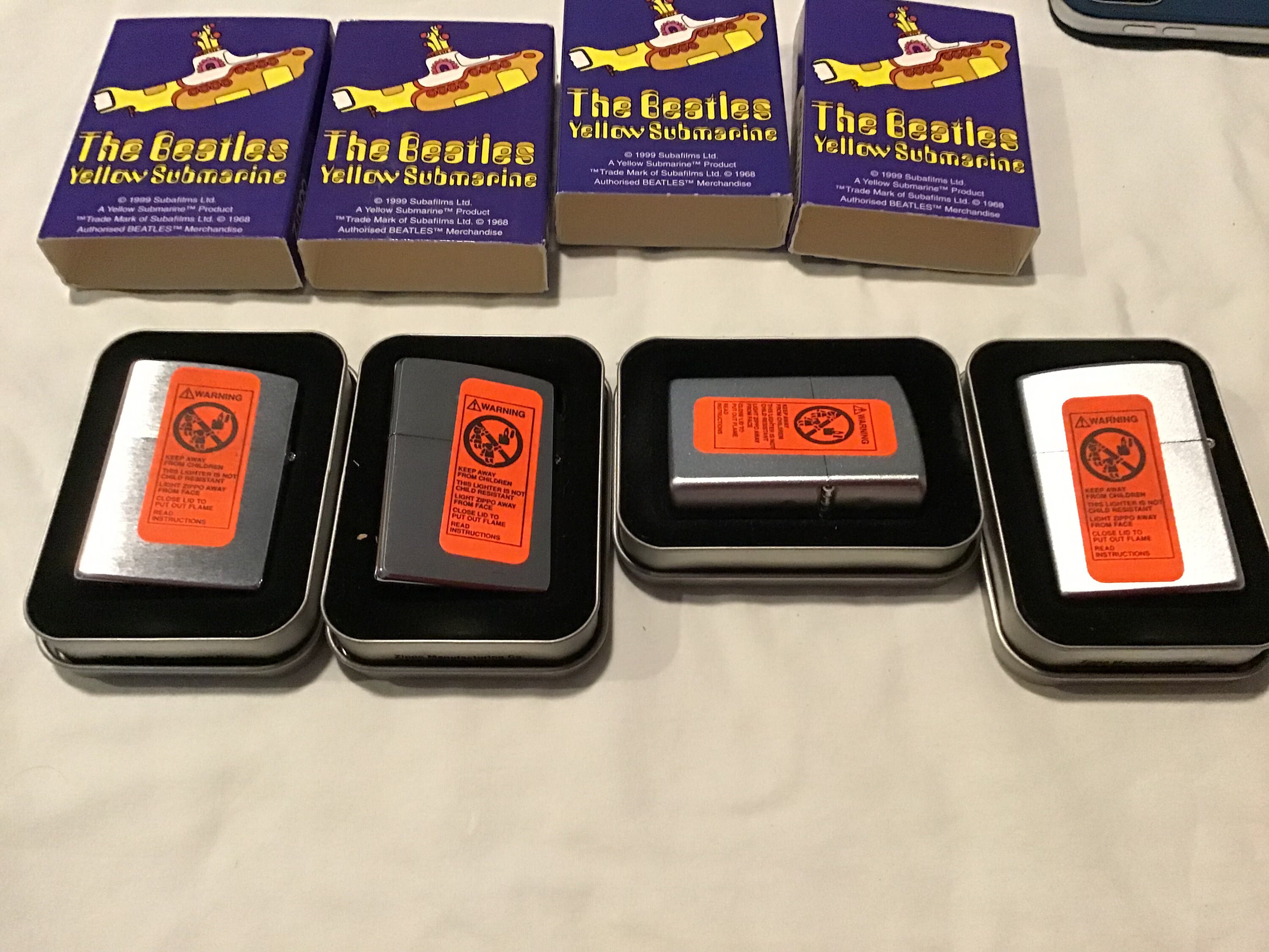 Rare Vintage Zippos Set of 4 the Beatles Yellow Submarine Etsy