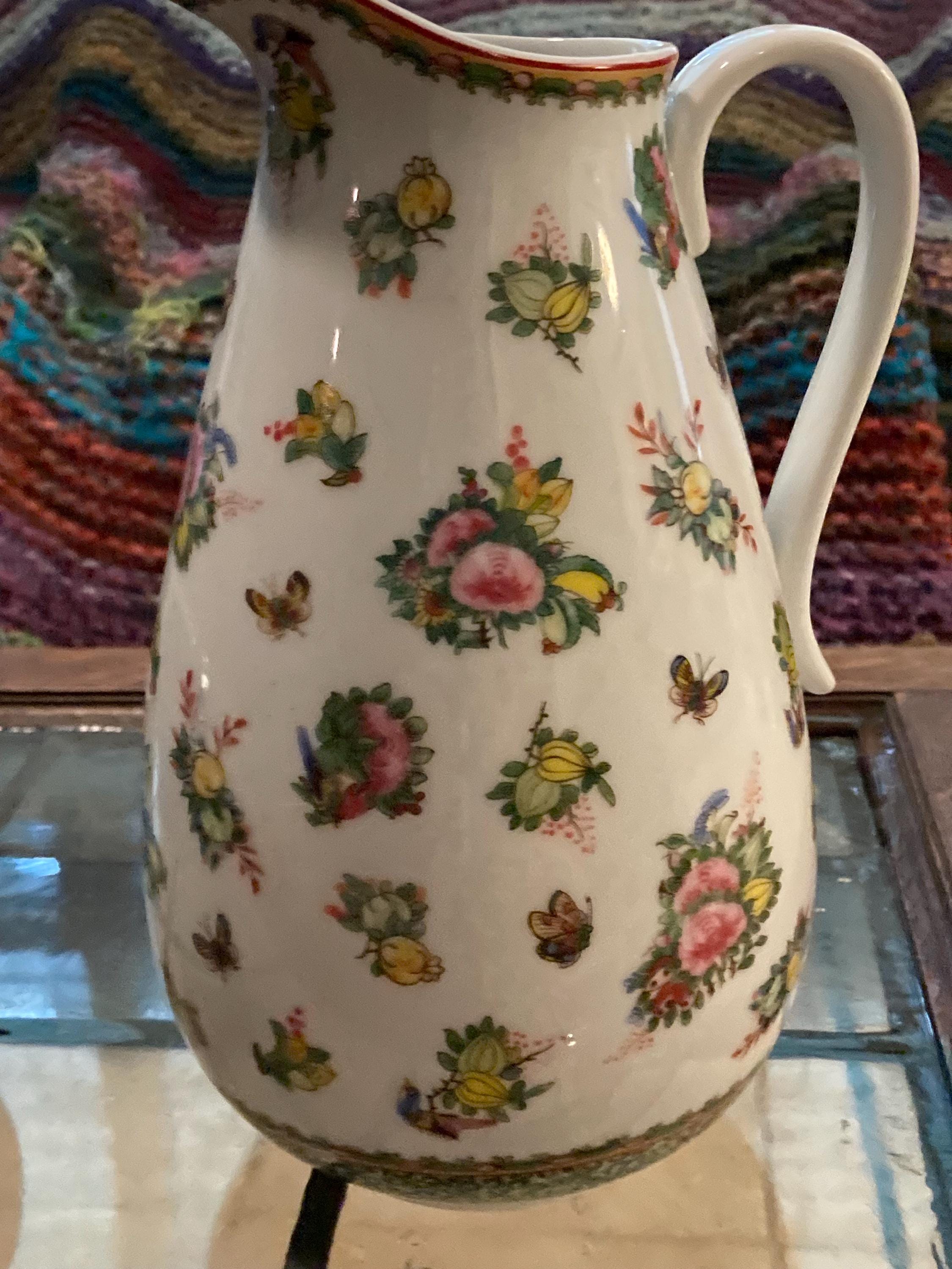Williams Sonoma Floral Pitcher Famille Rose - Etsy