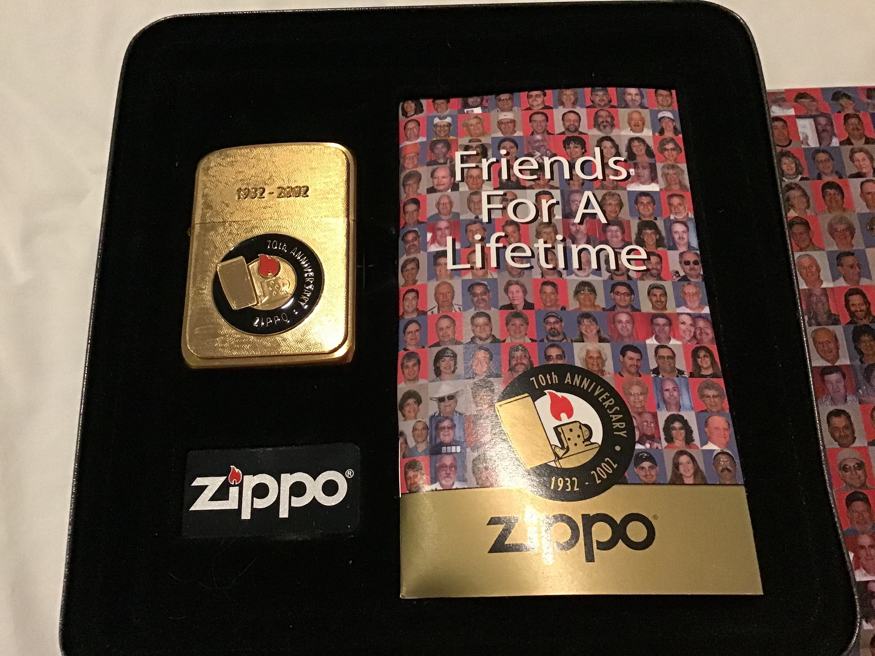 Zippo 70th Anniversary “friends for a Lifetime” 1932-2002 Zippo 70th Anniversary “friends for a Lifetime” 1932-2002