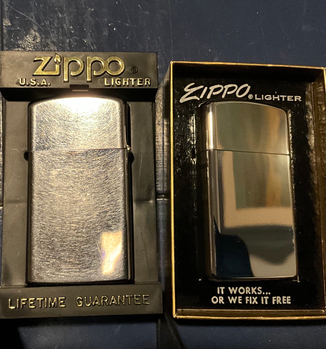 Vintage US Steel Zippos Set of Two Used Etsy
