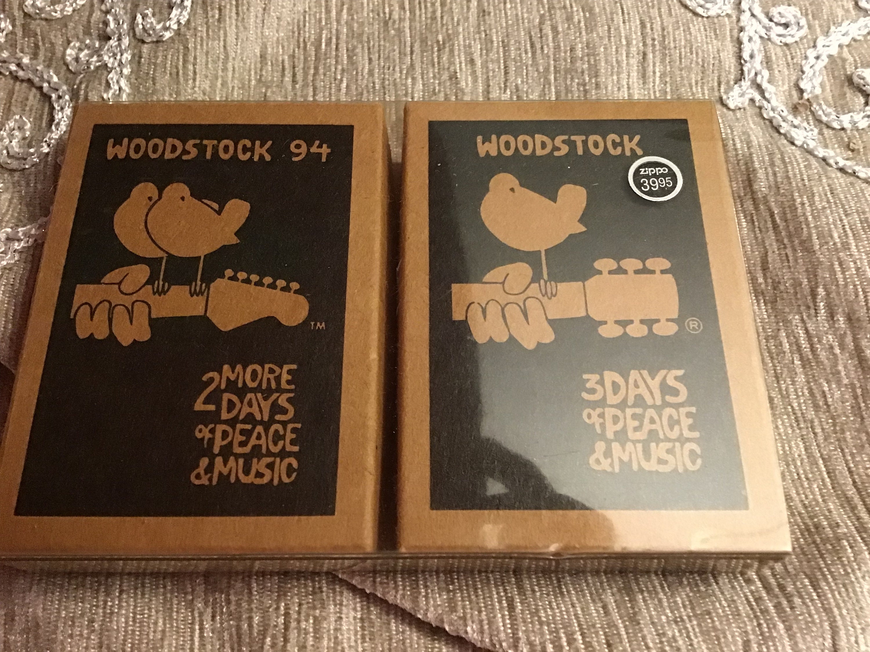 Zippo Set of 2 Unstruck Woodstock Now and Then 1994 - Etsy