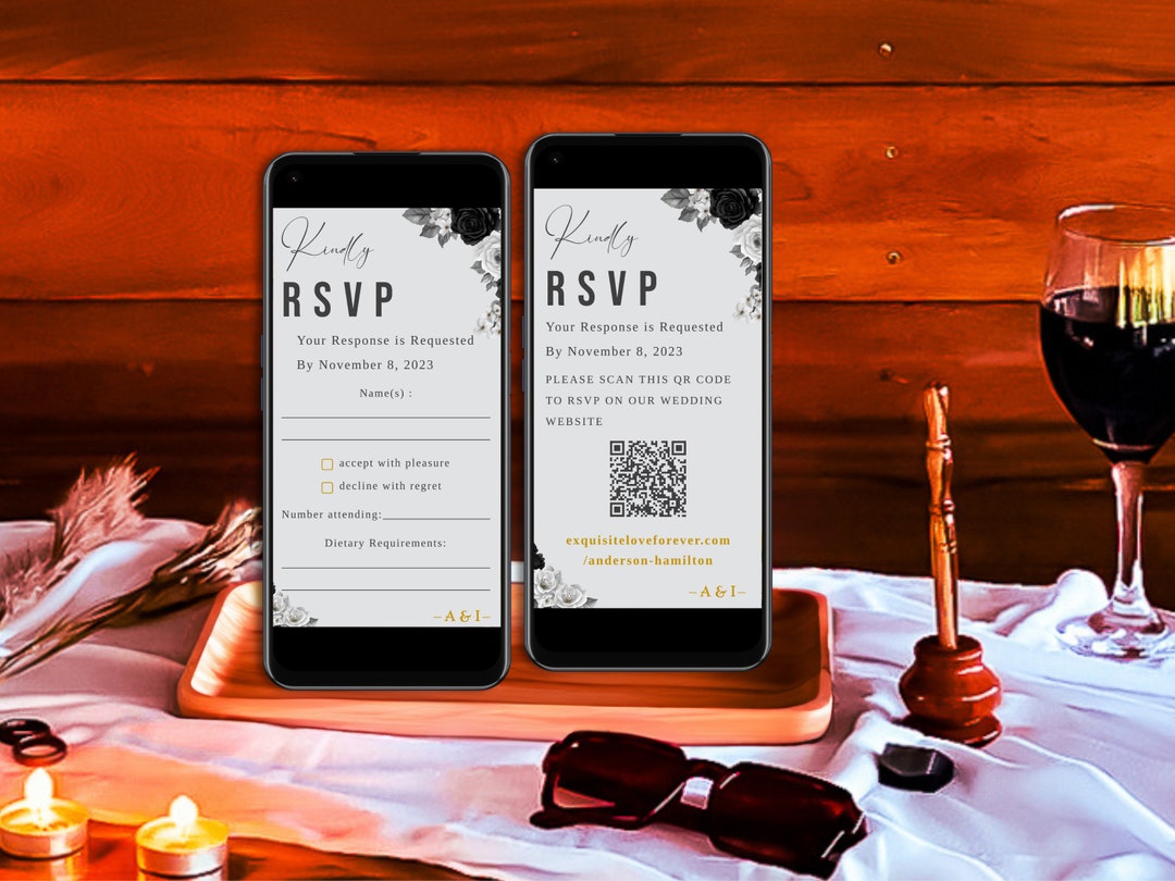 Electronic RSVP Evite, Wedding Invite, RSVP Invite Download, iPhone