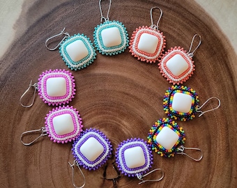 Indigenous Beaded Earrings, Handmade