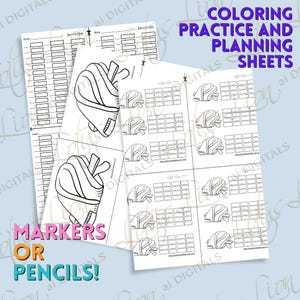 Mini Coloring Practice Sheets Robe Folded |Color Blending, Shading, Patterns, Palettes | Digital Download Alcohol Markers & Colored Pencils