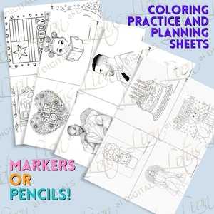 Mini BK5 Coloring Practice Sheets|Color Blending, Shading, Patterns, Color Palettes | Digital Download for Alcohol Markers & Colored Pencils