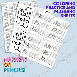 Mini Coloring Practice Sheets Towel Folded |Color Blending, Shading, Patterns, Palettes | Digital Download Alcohol Markers & Colored Pencils