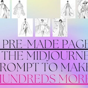 Private Label Rights PLR Coloring Pages Bundle | 24 High Quality PNG Files | Includes The Midjourney Image Prompt
