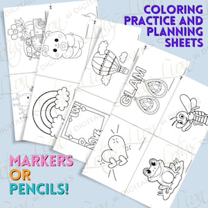 Mini BK4 Coloring Practice Sheets|Color Blending, Shading, Patterns, Color Palettes | Digital Download for Alcohol Markers & Colored Pencils