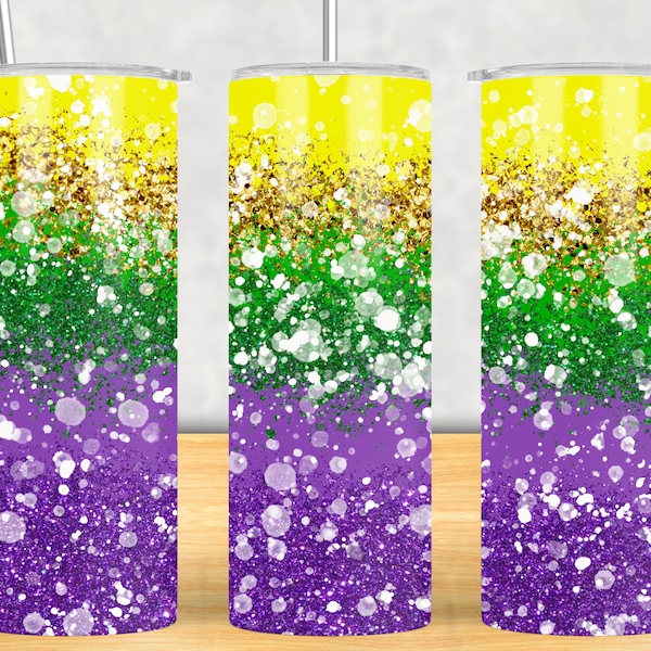 Mardi Gras with glitter tumbler png 20oz tumbler sublimation design download, Mardi Gras tumbler png, western tumbler png,sublimate download