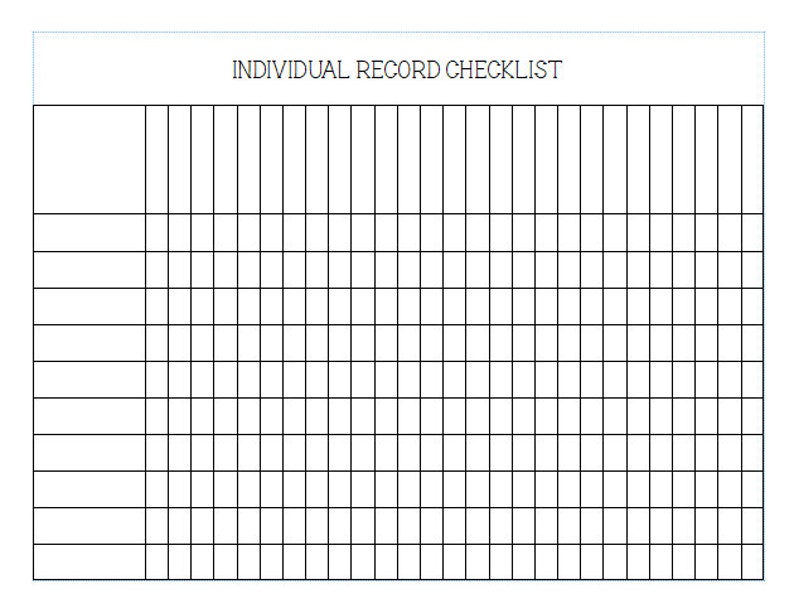 Checklist Rows Individual Record Checklist - Etsy