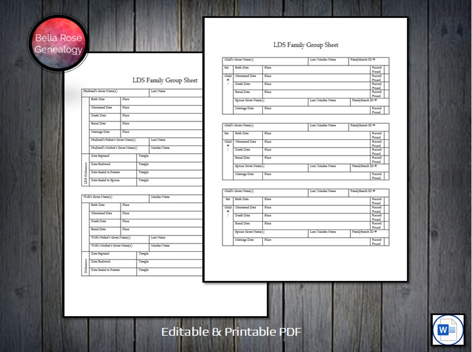 LDS Family Group Sheets Family History Research Etsy