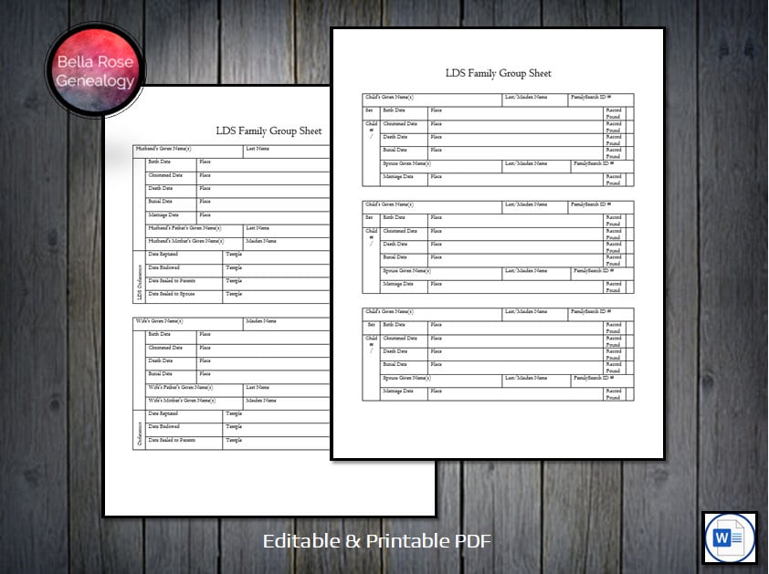 LDS Family Group Sheets - Family History Research