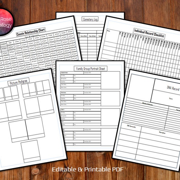 Family History Research Template Bundle