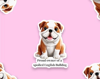 English Bulldog Sticker | English Bulldog Owner | Dog Laptop Sticker | Gift for Bulldog Owner | Cute Bulldog Gift | English Bulldog Lover |