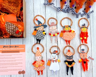 Halloween Chenille Pipe Cleaner Ornament Craft Kit | Halloween Crafts for Kids | Halloween Birthday Activity | DIY Halloween Ornament Kit