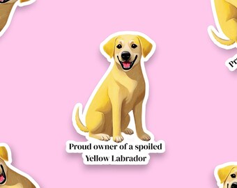 Yellow Labrador Sticker | Yellow Labrador Gift | Labrador Retriever Gift | Vinyl Dog Sticker | Dog Laptop Sticker | Yellow Lab Mom Gift